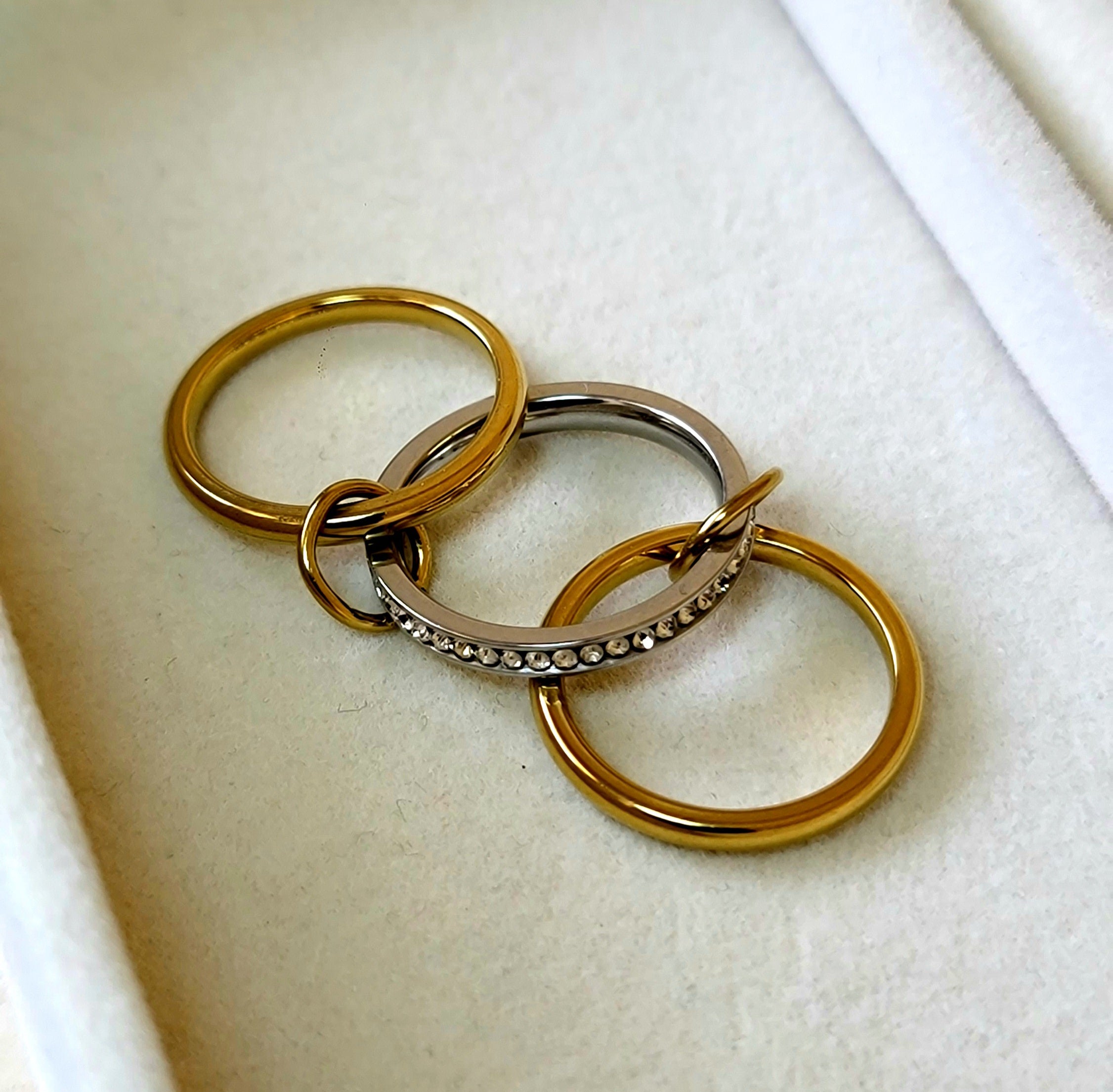 Gold Crystal Stack Ring