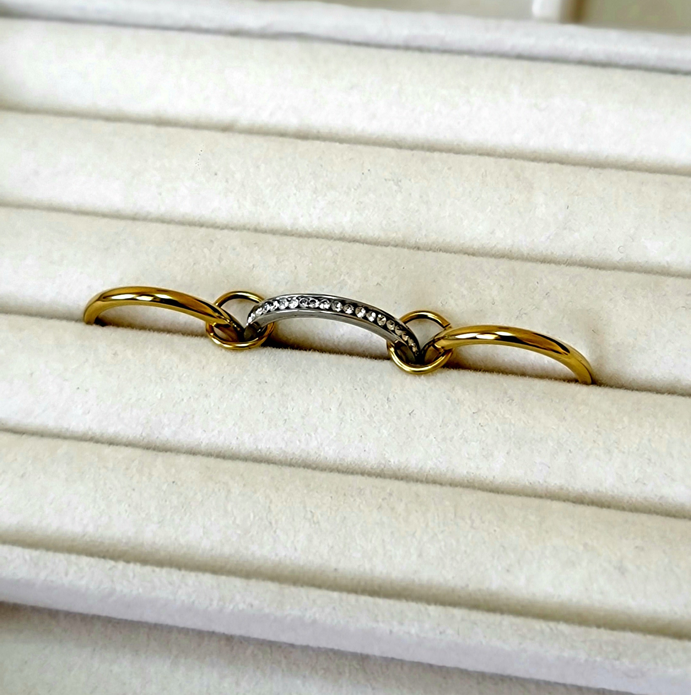 Gold Crystal Stack Ring