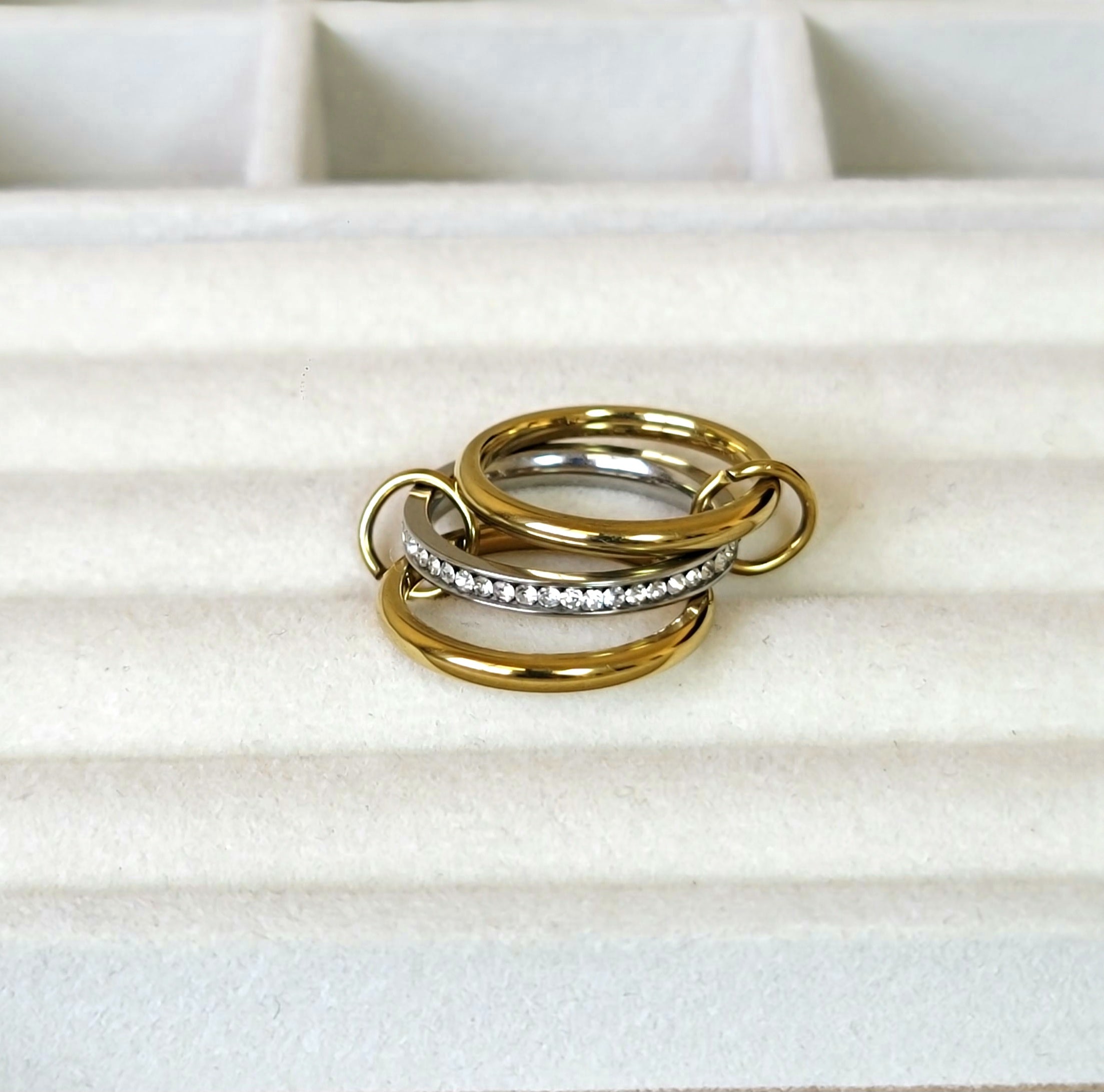 Gold Crystal Stack Ring