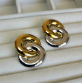 Silver Gold Twist Earrings