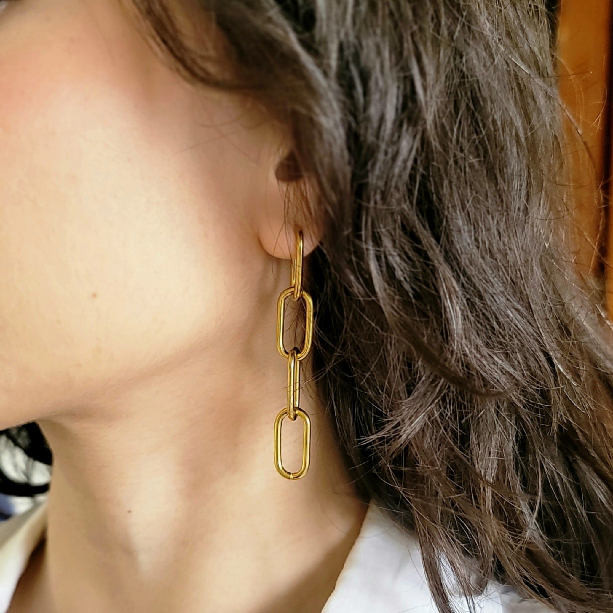 Paper Clip Drop Earrings
